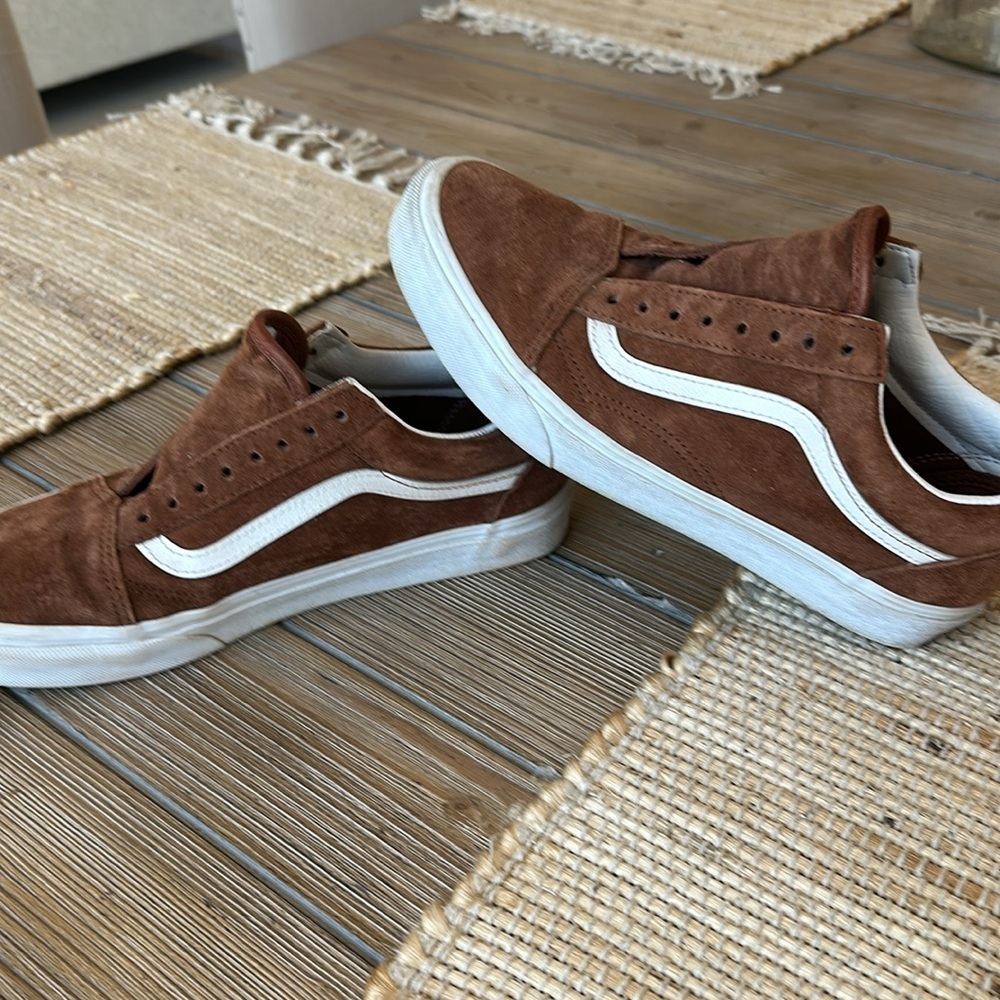 Vans Brown and White Suede Sneakers - Picture 2 of 5
